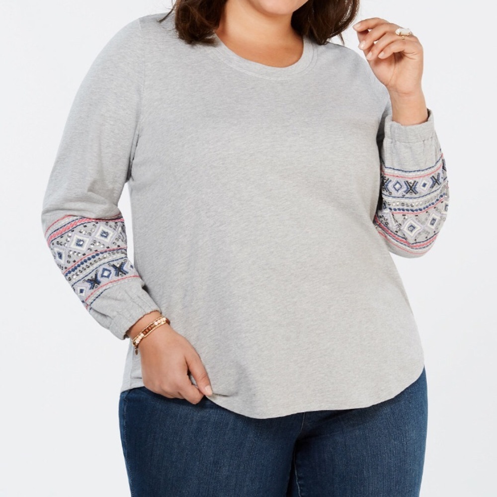Style and co plus size cotton sweat shirt